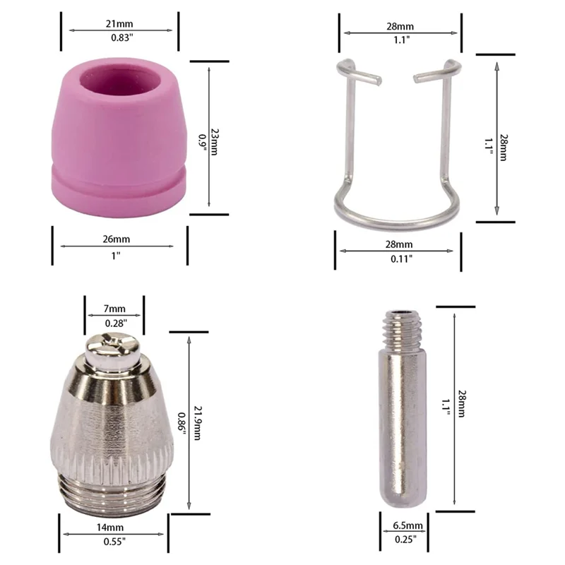 AG60 SG-55 WSD-60 Плазменный резак Наконечник резака Насадки Комплект расходных материалов Аксессуары для плазменной резки 50PK