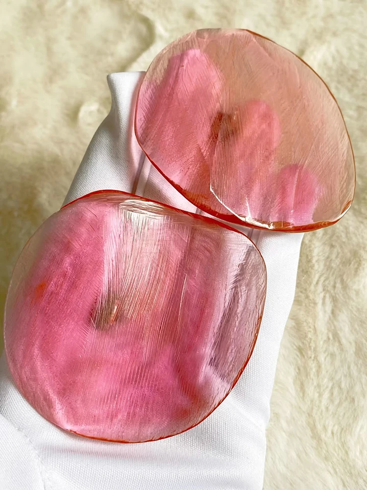 

Exaggerated Pink Simp Skin Earrings Women's New 2025 Spring Summer Ear Jewelry Fre Outrageous Design Fairy T Sle
