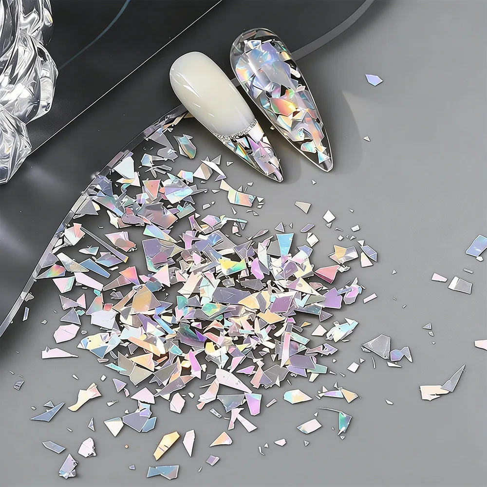 Super Shiny Laser Nails Glitter Flakes Starry Sequins Holographic Bright Slices Spangles for DIY Glass Glitte Nail Decor