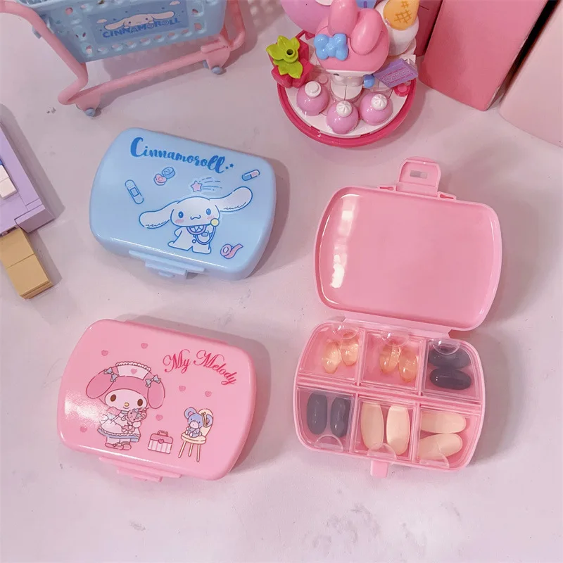 Sanrio Hello Kittle Pill Organizer Portable Earring Ring and Necklace Organizer Cute - Lightweight Portable Durable Storage Box