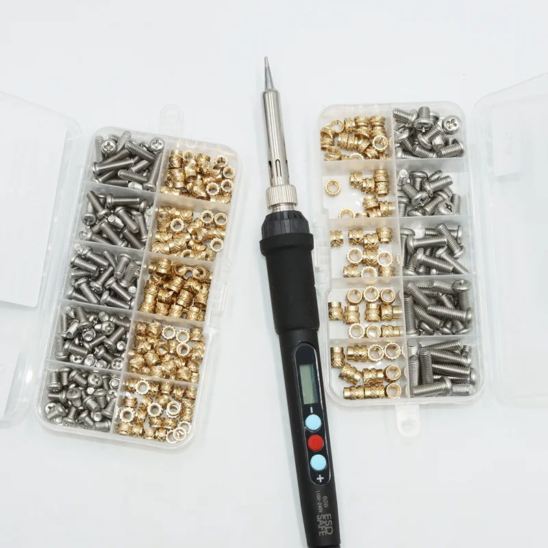 Heat Set Insert Soldering Iron Tip Head M2 M3 M4 Hot Melt Insets Nut Brass Thread Screw Insertion 3d Printing PCB Phillips Bolt