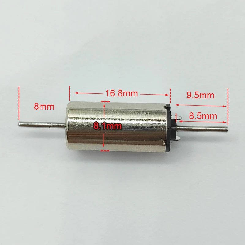 0816 Dual Axis 8mm Micro Motor 12 Volt 13,500 RPM 18000RPM Hollow Cups High Speed Strong Magnetic 1mm Diameter Shaft