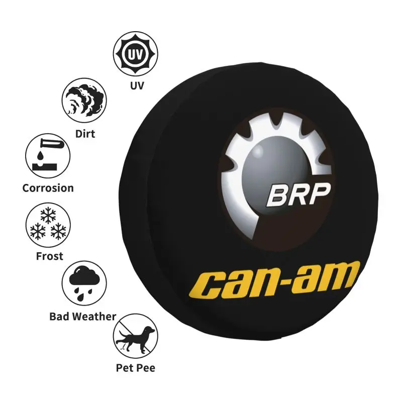 Custom BRP ATV Can Am Logo Tire Cover 4WD 4x4 Trailer Spare Wheel Protector for Jeep Wrangler 14\