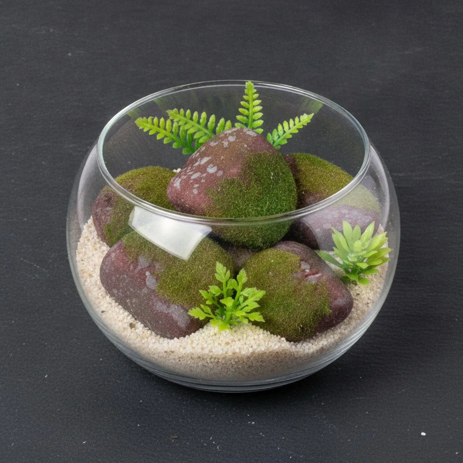 5 Pieces Realistic Mossy Rock Cluster Natural-Looking Artificial Stone Cluster