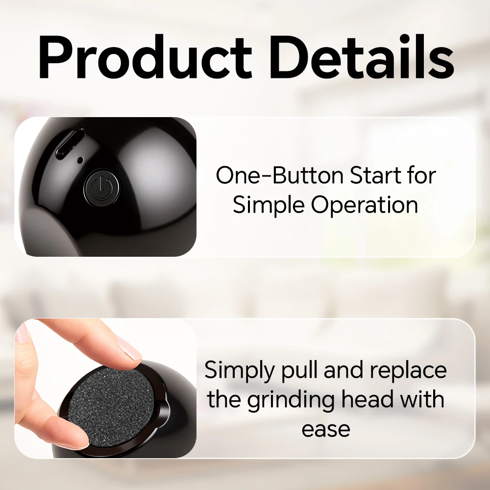 Rechargeable Electric Foot File Callus Remover With 2 Speeds Kit_voghion.com