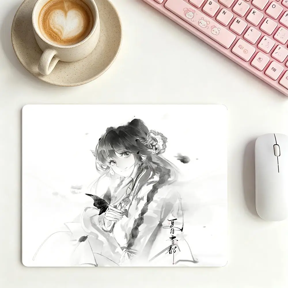Anime Playmat Light Ink Wash Ancient Chinese Lady Figure Mousepad For Laptop Gaming Table Mat