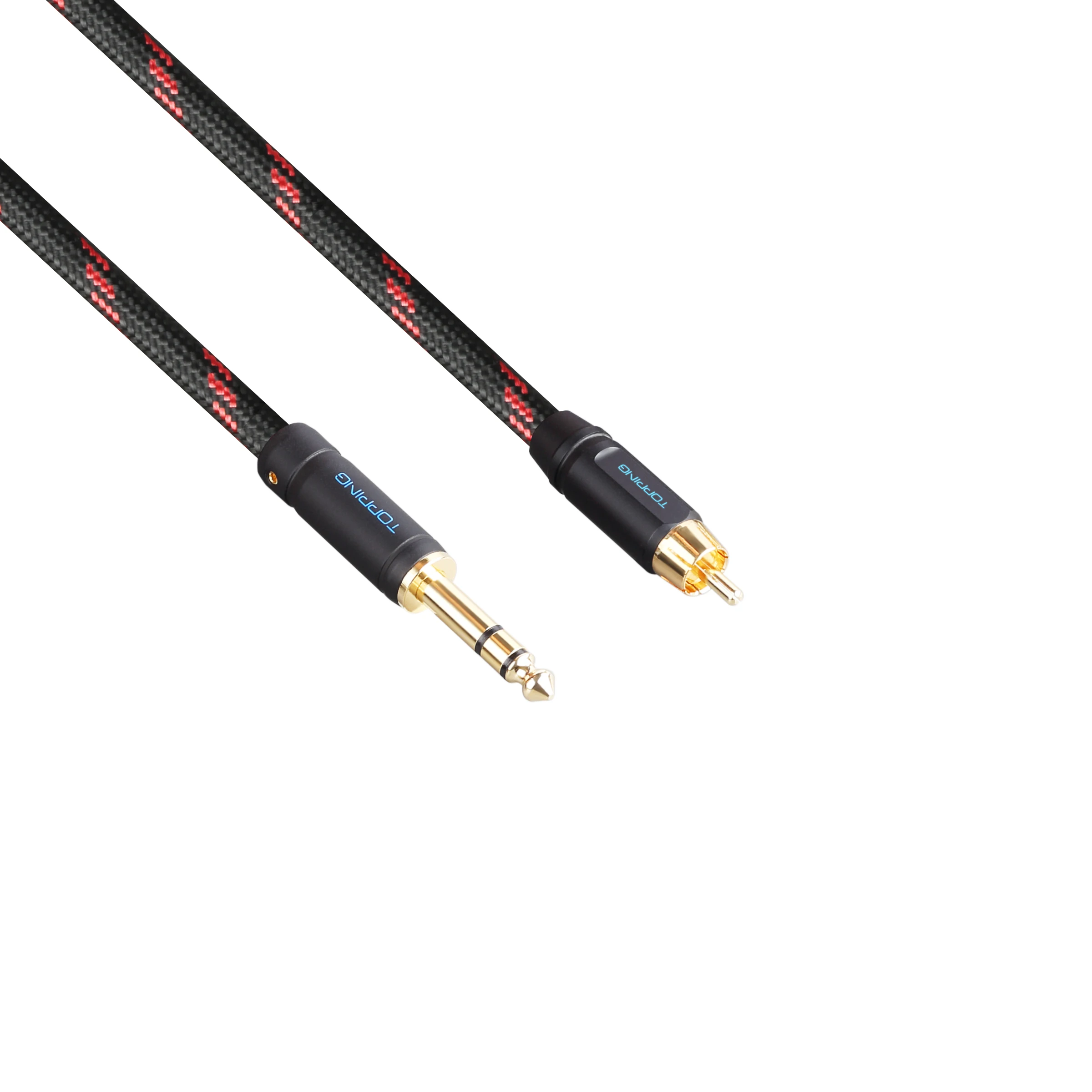 TOPPING TCRT1 kabel RCA do TRS pojedyncze miedziane z kryształami pozłacane RCA do zbalansowanych gniazd TRS profesjonalny sprzęt Audio kabel