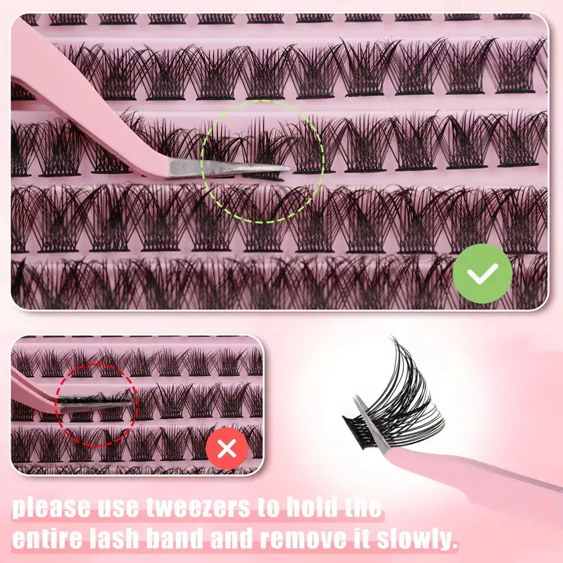 MIAOJIE DIY Eyelash Extension Kit Individual Lashes Cluster Mix Lash Clusters with Lash Bond and Seal and Lash Accessories