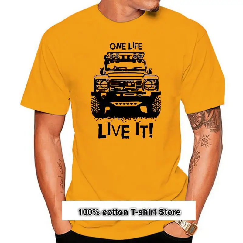 

Camiseta para hombres, camisa para fans del coche clásico británico Defender 90 2024 One Life Live It Off Road, gran oferta, 110