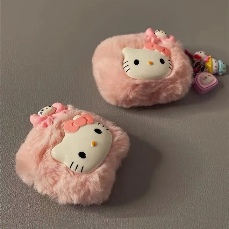 Hello Kitty Pink Plush Earphone Cover for Airpods 1/2/3/4 Case Sanrio Cartoon Airpods Pro 1/2 Case Birthday Gifts