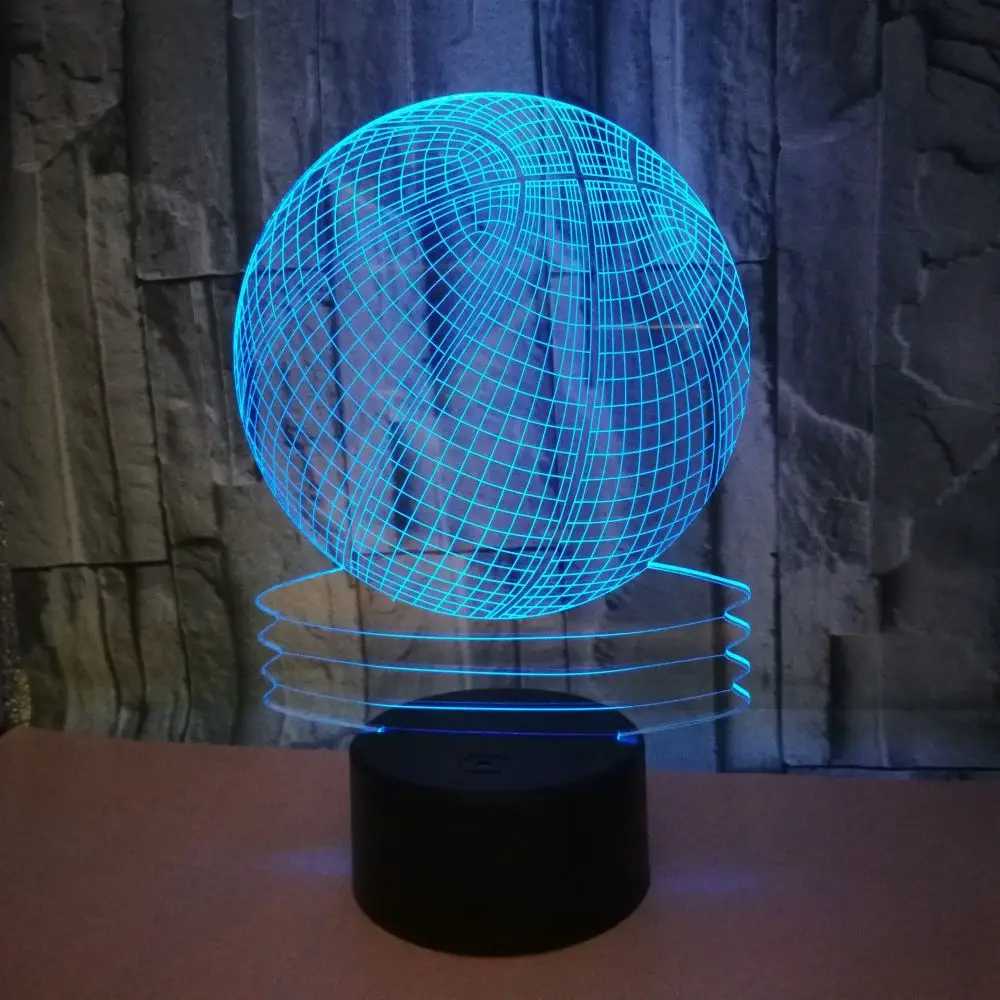 Basketball Colorful 3d Night Table Lamp Colorful Touch Control Gift Customized 3d Table Lamp Christmas Decorative Lights