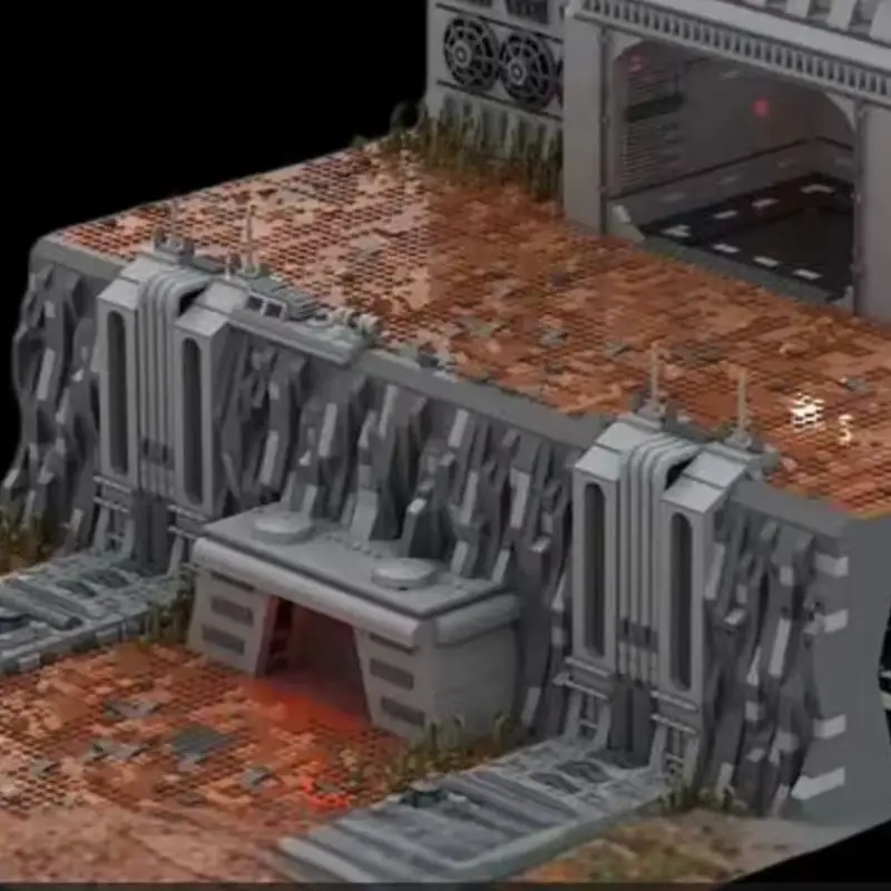 grand large scale star movie communication base underground hangar diorama bricks battle scene blocks military architecture moc
