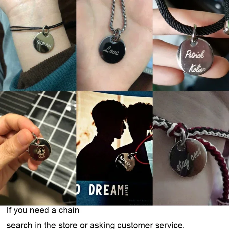 MEETSOFT 925 الفضة 6-10 مللي متر ميدالية مستديرة القرص مخصص نقش شعار قلادة جالبة للحظ DIY بها بنفسك اليدوية النقش اكسسوارات بالجملة