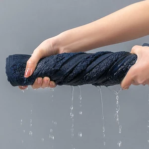 منشفة قطنية حمام منشفة وجه قوية ماصة لينة غير انسكابة الكبار منشفة مربع سميكة في حزمتين أفضل 7 مناشف فندقية مستعملة للبيع - رقم 3