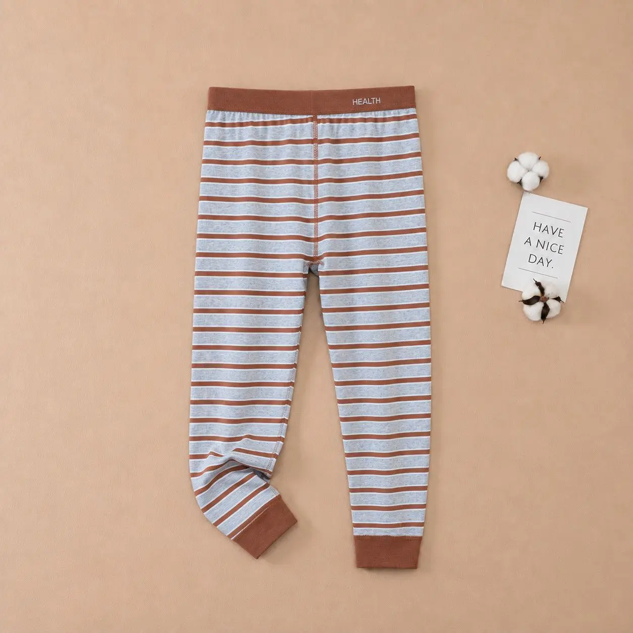 2026 Children's Boys and Girls Spring Autumn and Winter Cotton Printed Striped Comfortable Thermal  Home Pants Leggings Trousers