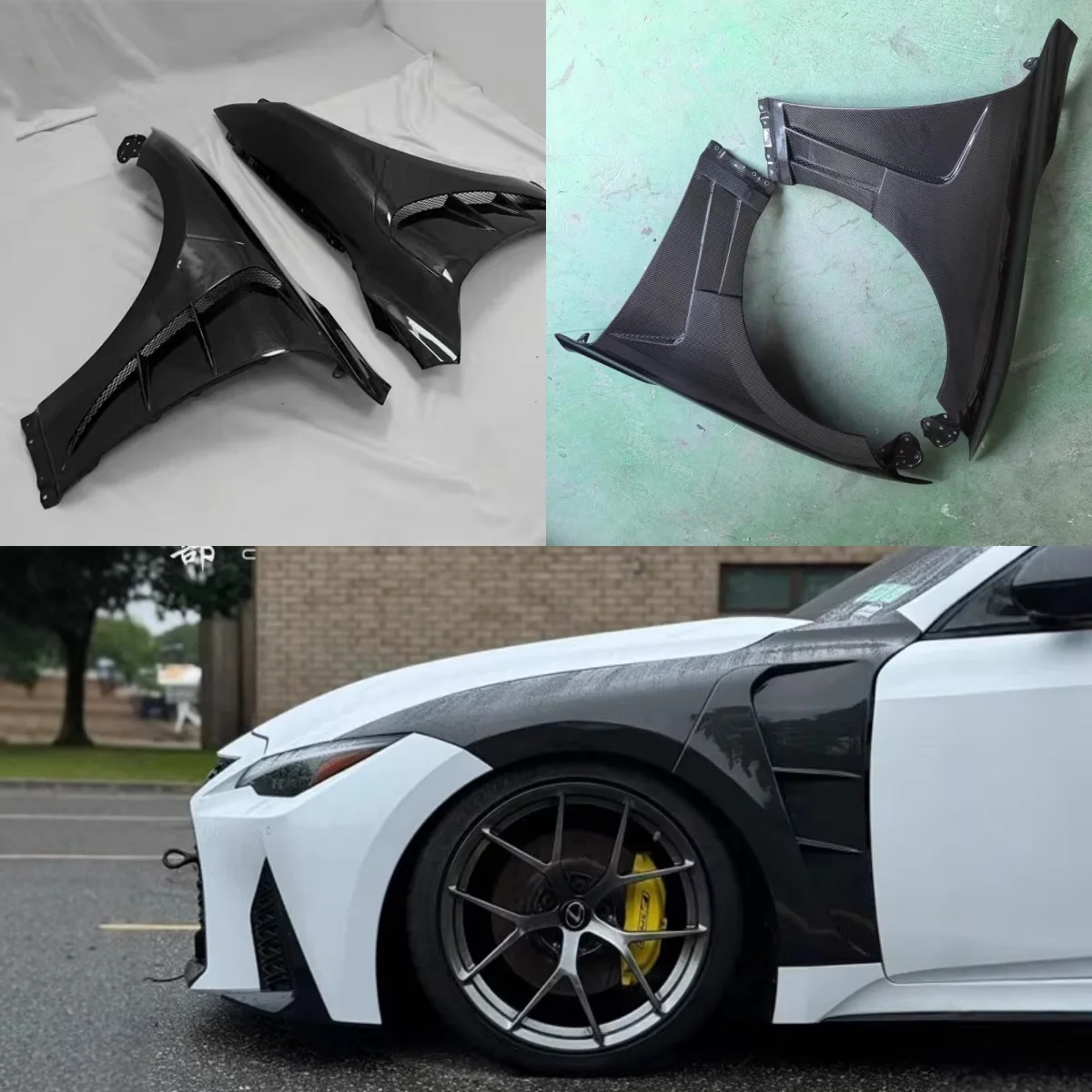 Wet Carbon Fiber Front Fender for Lexus IS300 IS350 21-25 Convert Fender Body Kit Surround Car Accessories