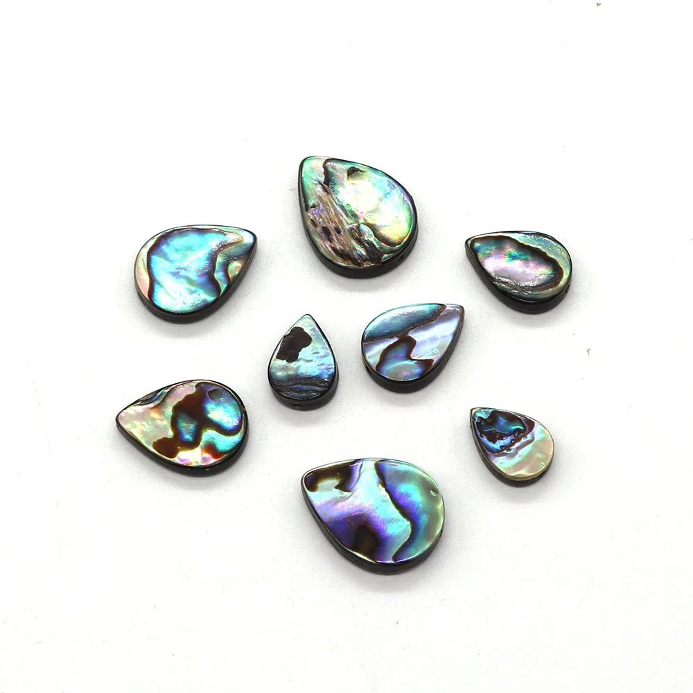 Straight Hole Water Drops 5 Pack Natural Abalone Bead Charm 6-25mm DIY Fashion Making Bracelet Necklace Earrings Gifts for Women