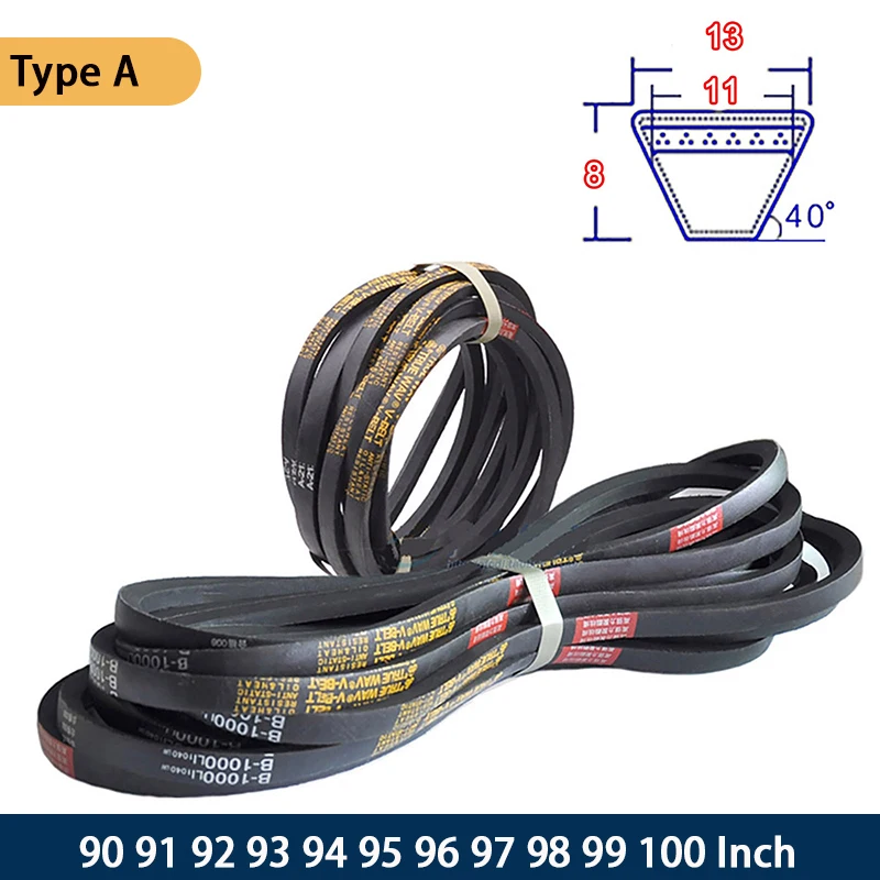 Type A Rubber V-belt Triangle Belt 90 91 92 93 94 95 96 97 98 99 100 Inch Industrial Agricultural Equipment Transmission Belt