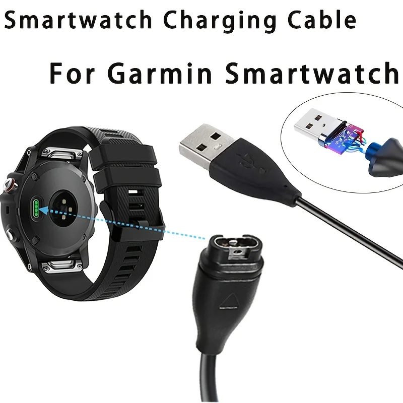 

USB-кабель для зарядки Garmin Fenix 7 6 5 S X, Forerunner 945 45 45S, Vivoactive 5 4 4S 3, Instinct 1 2 2S, Vivomove, Venu Sq 2 2S