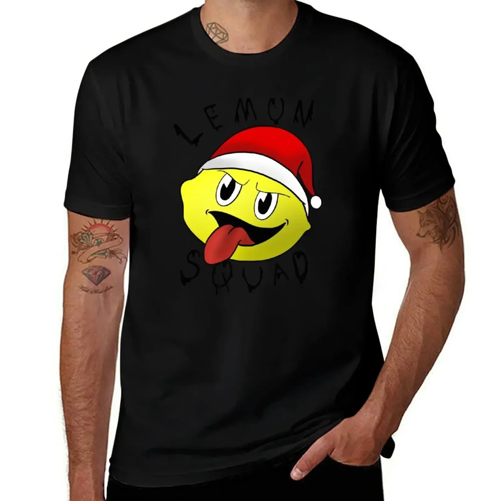 Christmas Lemon Squad T-Shirt Simple Solid Color Crew Neck Tee
