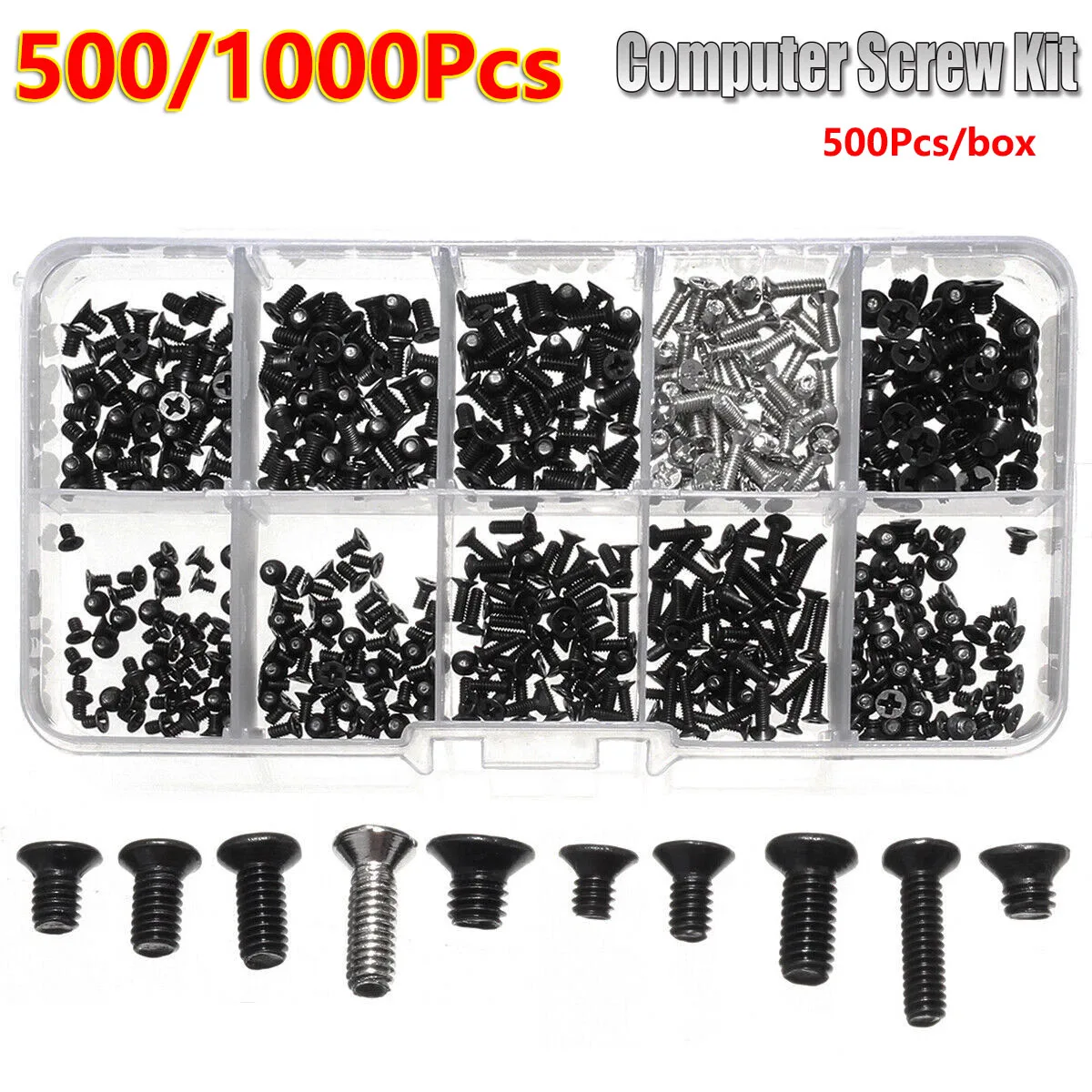 500/1000Pc M2 M2.5 M3 Screw Laptop Screw Kit Repair Computer Electronic for IBM HP Dell Lenovo Samsung Sony Toshiba Gateway Acer