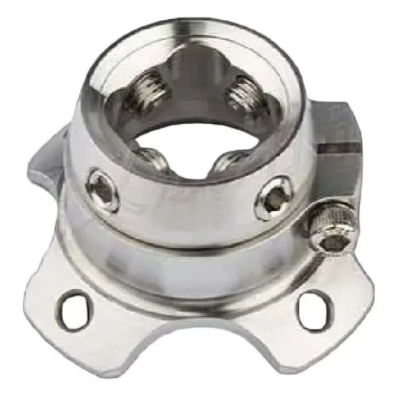 The stainless steel four-pronged, adjustable and rotatable four-pronged thigh receiving cavity for prosthetic limb accessories