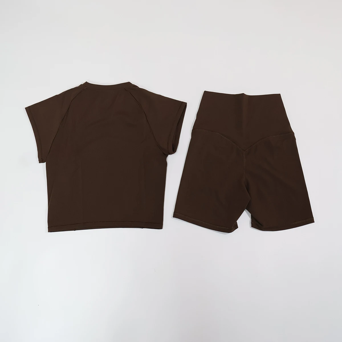 Sommer Damen Zweiteiliges Fitness-Set Kurzärmliges Schnelltrocknendes Yoga-Outfit für Outdoor-Laufsport Damen 2-Teiliges Sportset – Detail 14