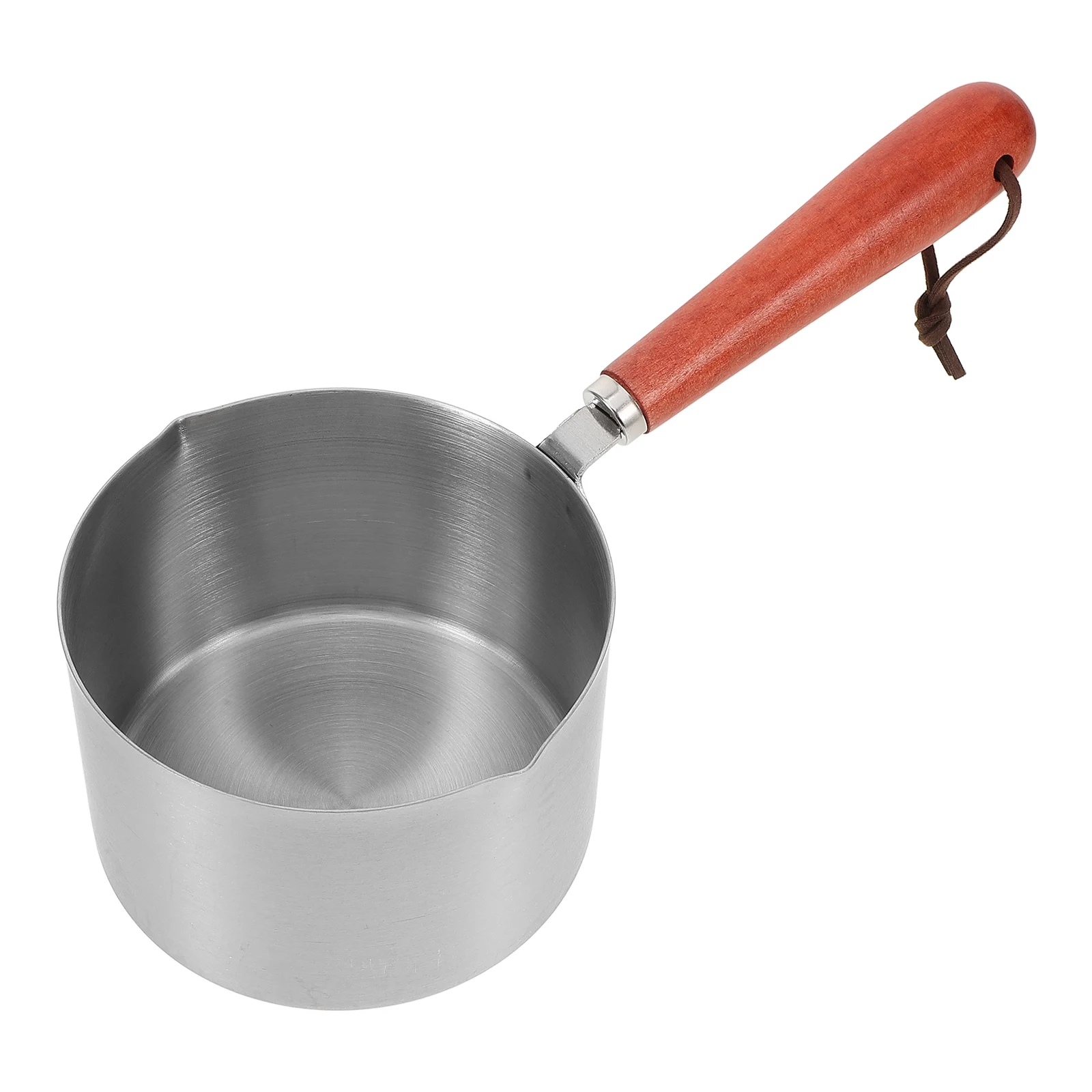 

Stainless Steel 500ml Mini Spout Pot Sauce Pan Wooden Handle Boiling Milk Melting Butter Oil Pour Pot Kitchen Tool