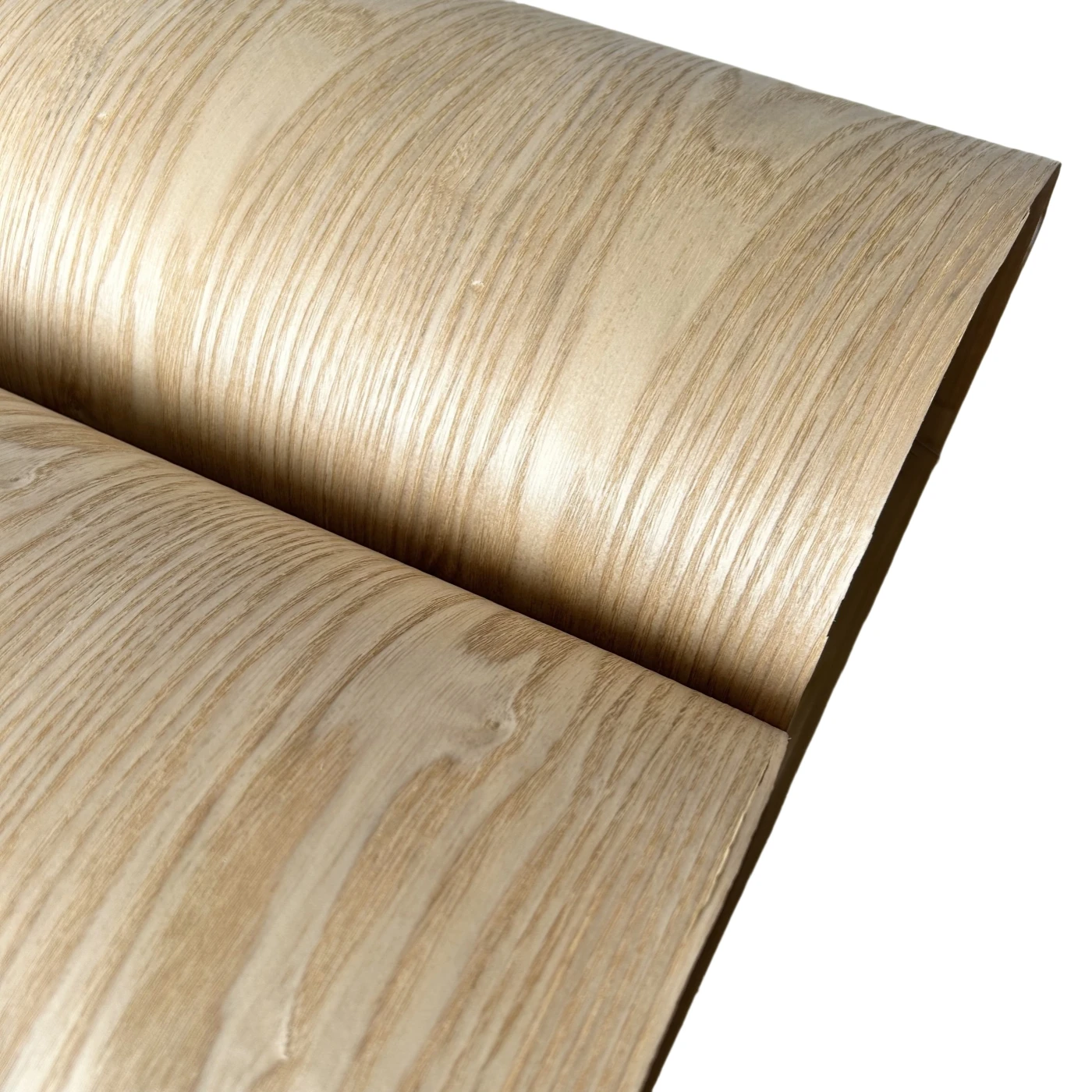 58x250cm, Kraft Paper Backed Thin Veneer of 0.25mm Thickness, Natural Chinese Ash Wood Veneer Roll for Furniture Renovation