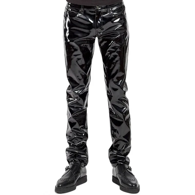 مثير الذكور اللاتكس PVC Wetlook السراويل ملهى ليلي المثيرة حزب بو فو الجلود الرجال كلوبوير الوثن الغريبة تأثيري حلي ir ؛ l5
