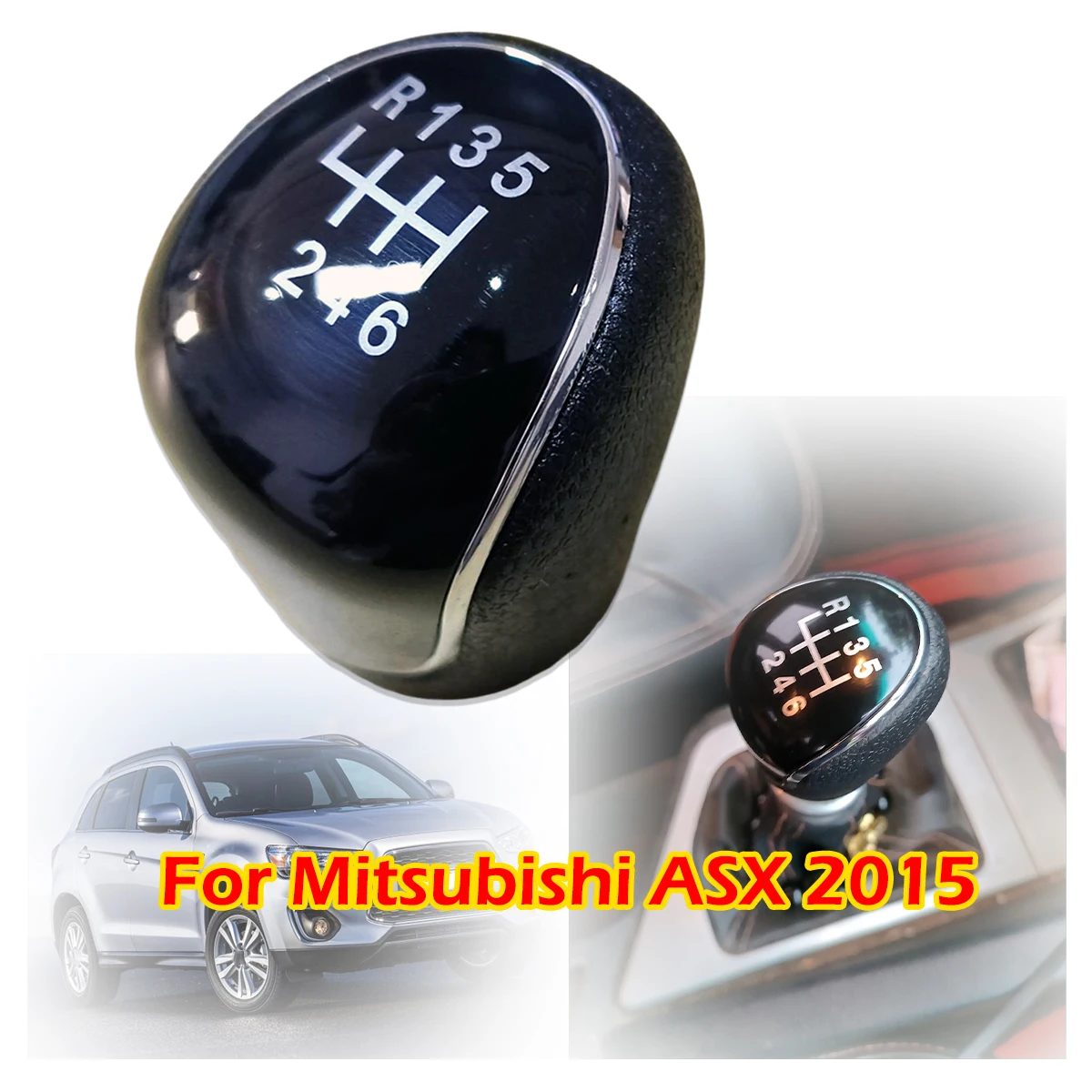 

6 speed Gear Shift Knob for Mitsubishi ASX 2012-17 Outlander Sport Peugeot 4008 GearStick Lever Pen Shifter Handball Chrome M10