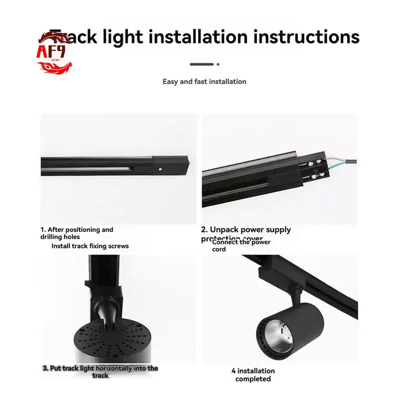 

AF90-3Pcs 85V-265V Широкое напряжение Светодиодный трековый светильник Магазин одежды Светодиодный трековый светильник для магазина Магазин одежды