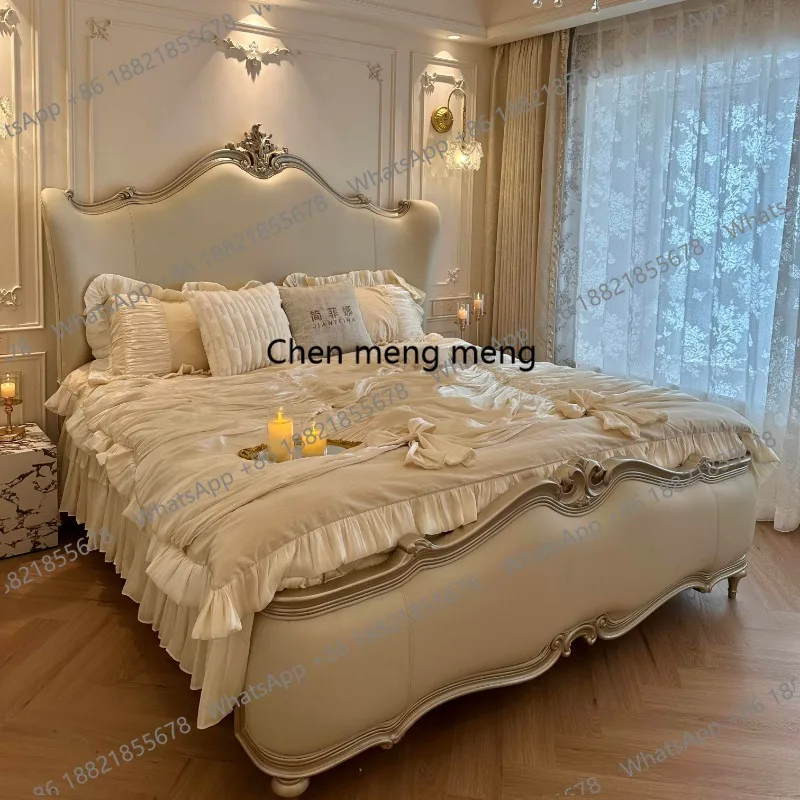 

Simple solid wood bed, new, fabric bed, double bed for home use