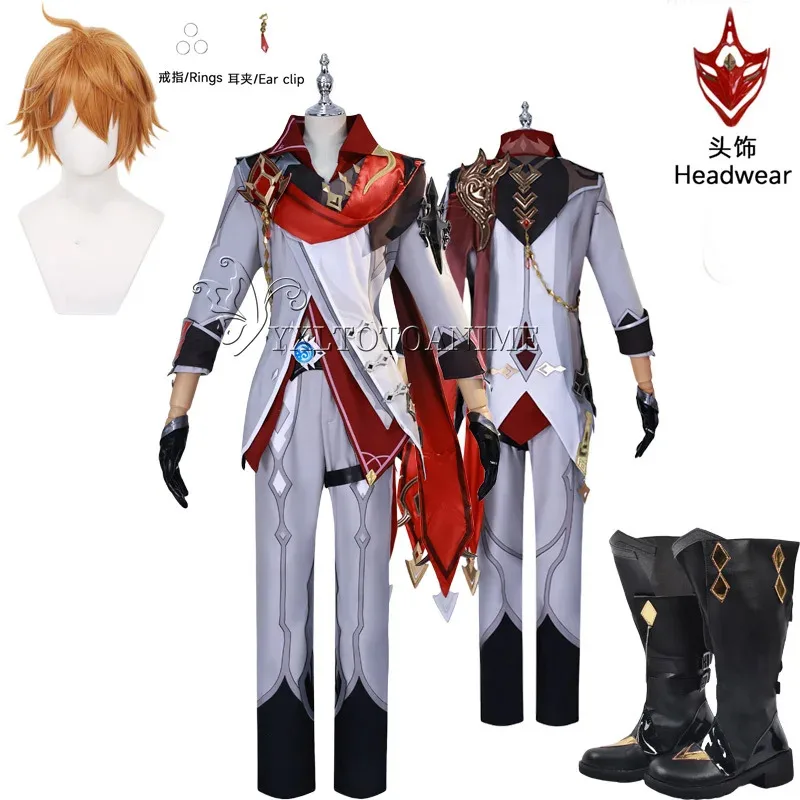 

High Quality Tartaglia/Childe Upgraded Cosplay Game Cosplay Costume Halloween Costume Upgraded Version Tartaglia Shoes wig