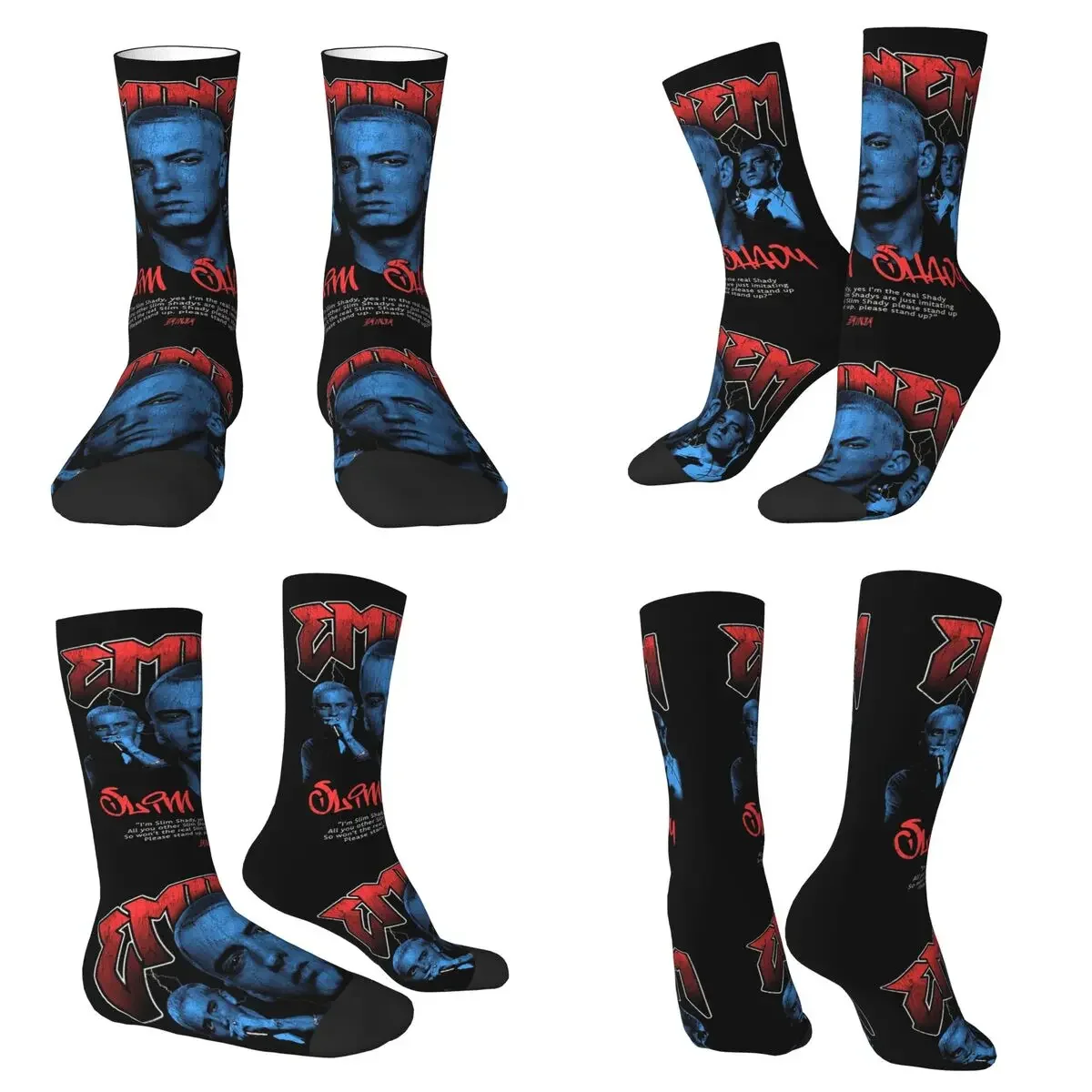

Design Eminem Socks Harajuku High Quality Stockings All Season Long Socks for Man Woman Valentine's Day Gifts