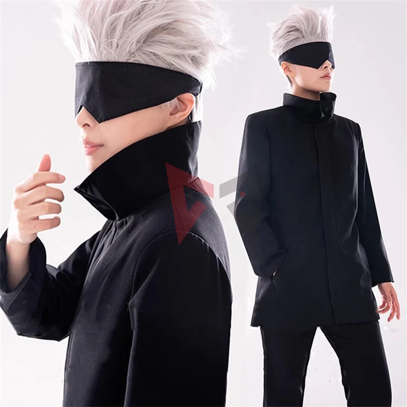 New Jujutsu Kaisen Satoru Gojo Cosplay Costume Coat Pants Eye Patch For Party Game Custom Made