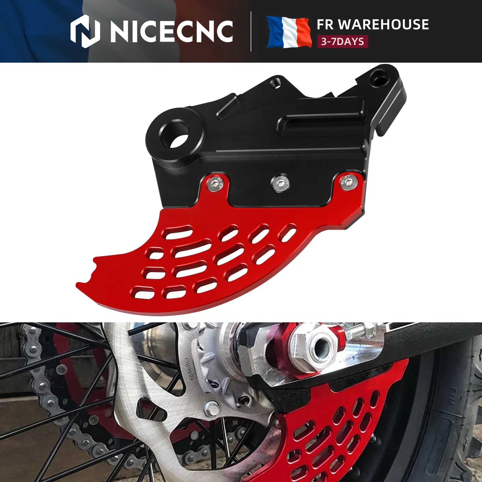 NICECNC Protection de disque de frein arrière pour Beta RR 300 RR 250 X-Trainer 300 2015-2025, compatible Beta RR RRS RX RS 350 390 430 480 480 498