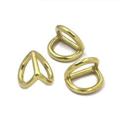 1x Brass Double D Ring Side Clip Clasp 17mm Bag Buckle Chain Connector Webbing Hanger Hook DIY Hardware Accessories