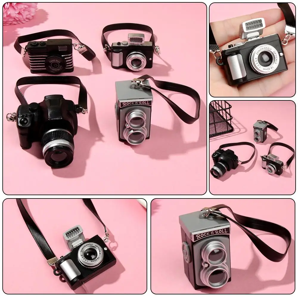 Dolls Camera Multicolor Dolls Camera Shutter and Flash Plastic Dollhouse Camera Doll Accessories Toys Mini Digital Camera