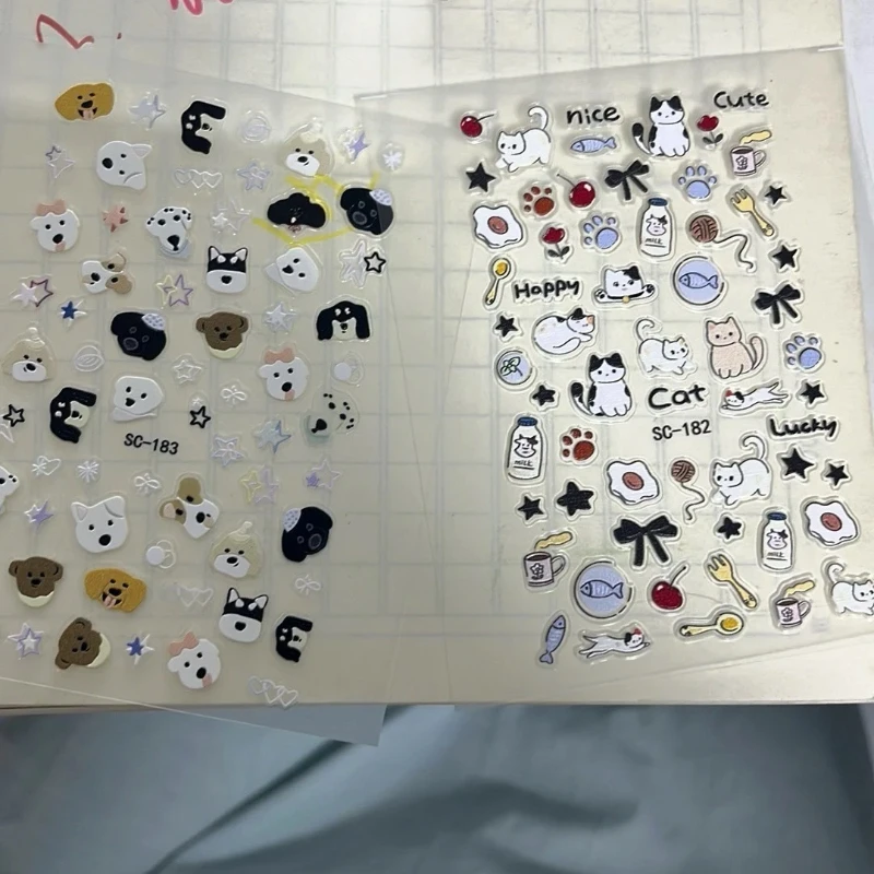 

1 шт. 3D-наклейки с мультяшными собаками и кошками, милые канцелярские товары для студентов, для DIY-планировщиков и скрапбукинга
