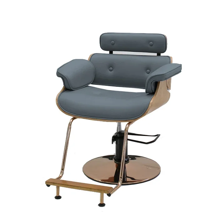 

Low Price Portable Cream and Gold Salon Chairs Aluminum Lightweight Barber Chair