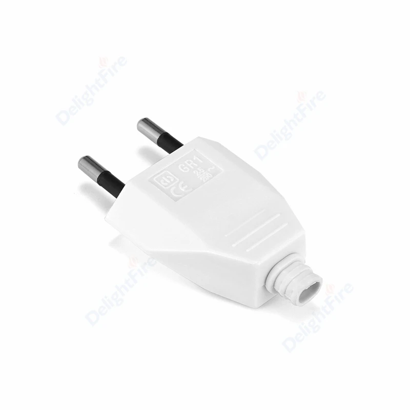 EU Male Replacement Rewireable Schuko Outlet 2Pin 4.0mm Plug Type C Russia lsrael Power Adapter Extension Cord Connector Plug