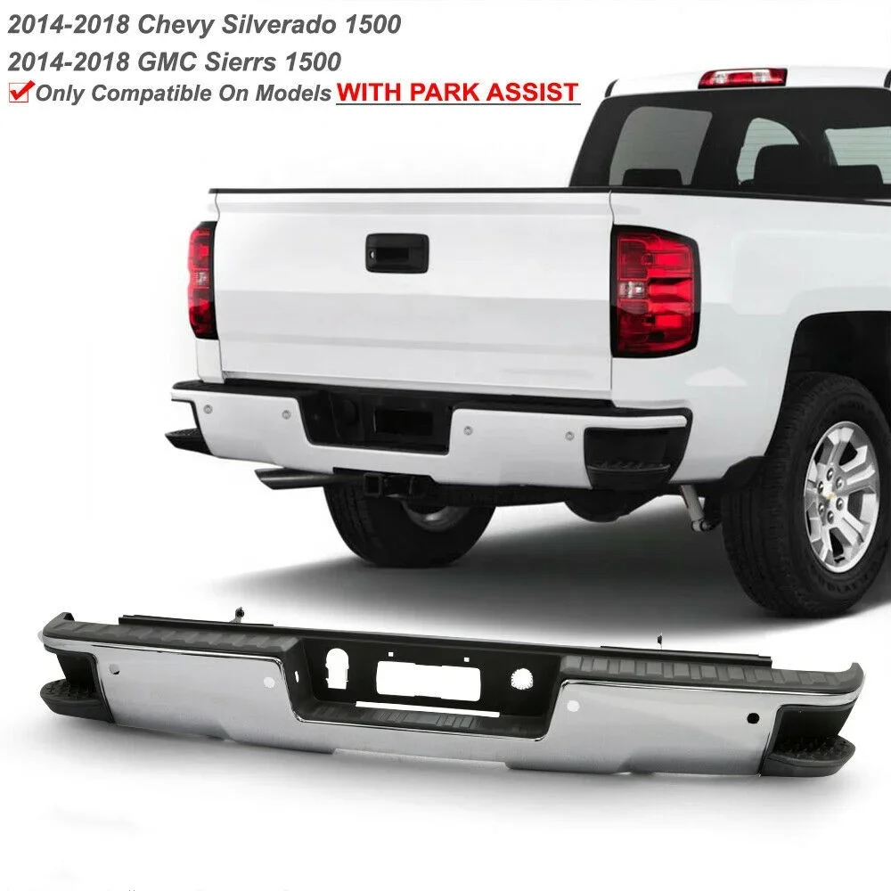 Chrome Rear Step Bumper Car Bumpers with Sensor Hole Sierra 2014 2015 2016 2017 for Silverado Chevrolet Shine Sell 100% New