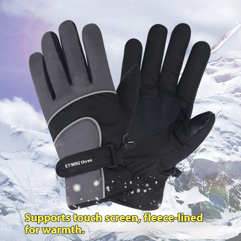 

Waterproof Ski Men Glove Winter Touchscreen Thermal Lining Gloves Anti-Slip Warm Water-Repellent Winter Ski-Gloves
