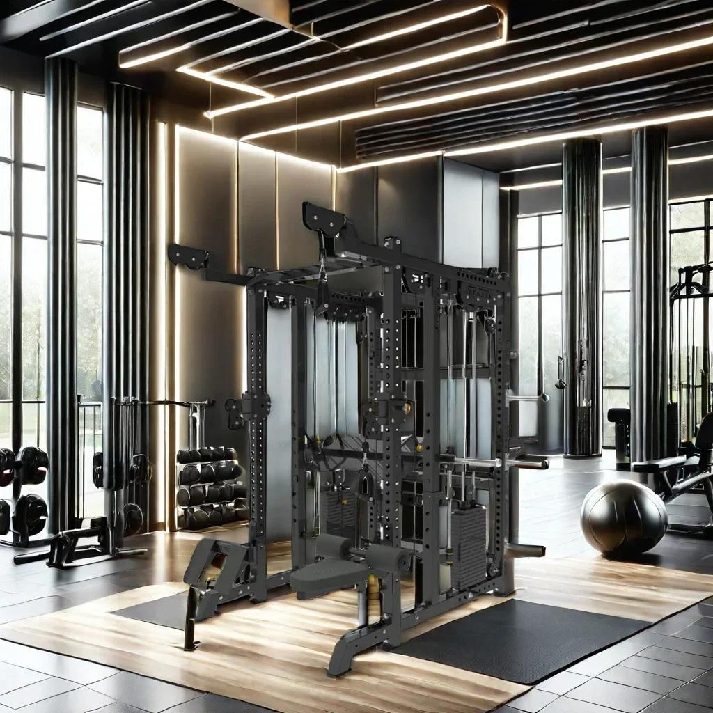Commercial Unisex Gym Half Rack Smith Machine High-Waist Power Multi-Functional Fitness Station for Unisex Exercise