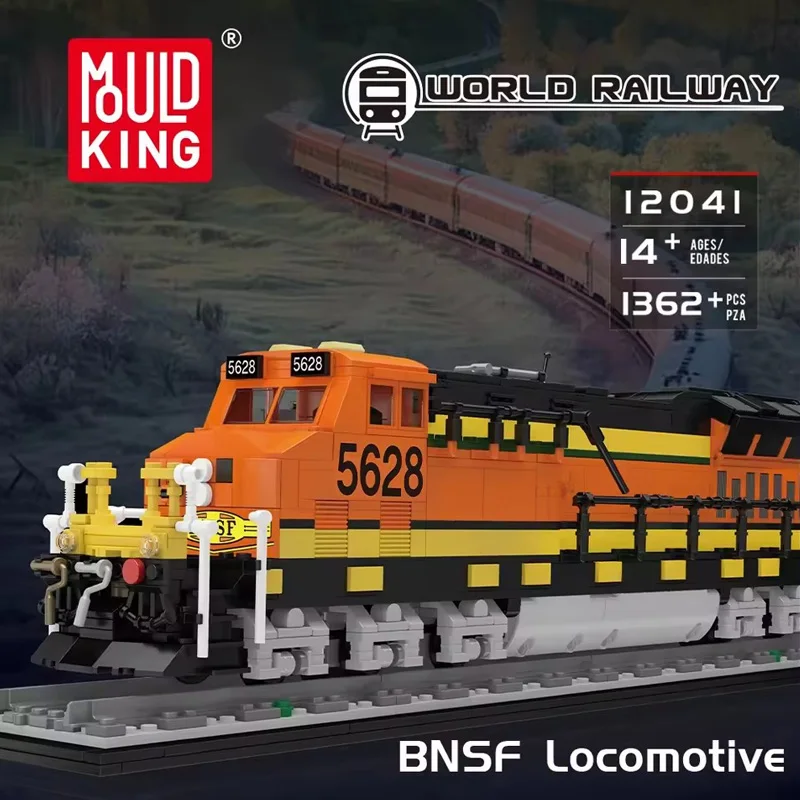

Mould King 12041 MOC BNSF Locomotive Building Blocks Set World Railway Train Model Brick Toys Adults Kids Christmas Gifts