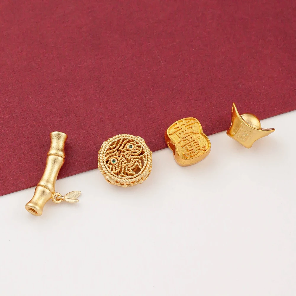 سوار بألوان القانون القديم ، تركيبات ذهبية ذاتية الصنع مطلية بالذهب ، عقدة صينية ، أنماط تقليدية ، حبات نقل ، 10.