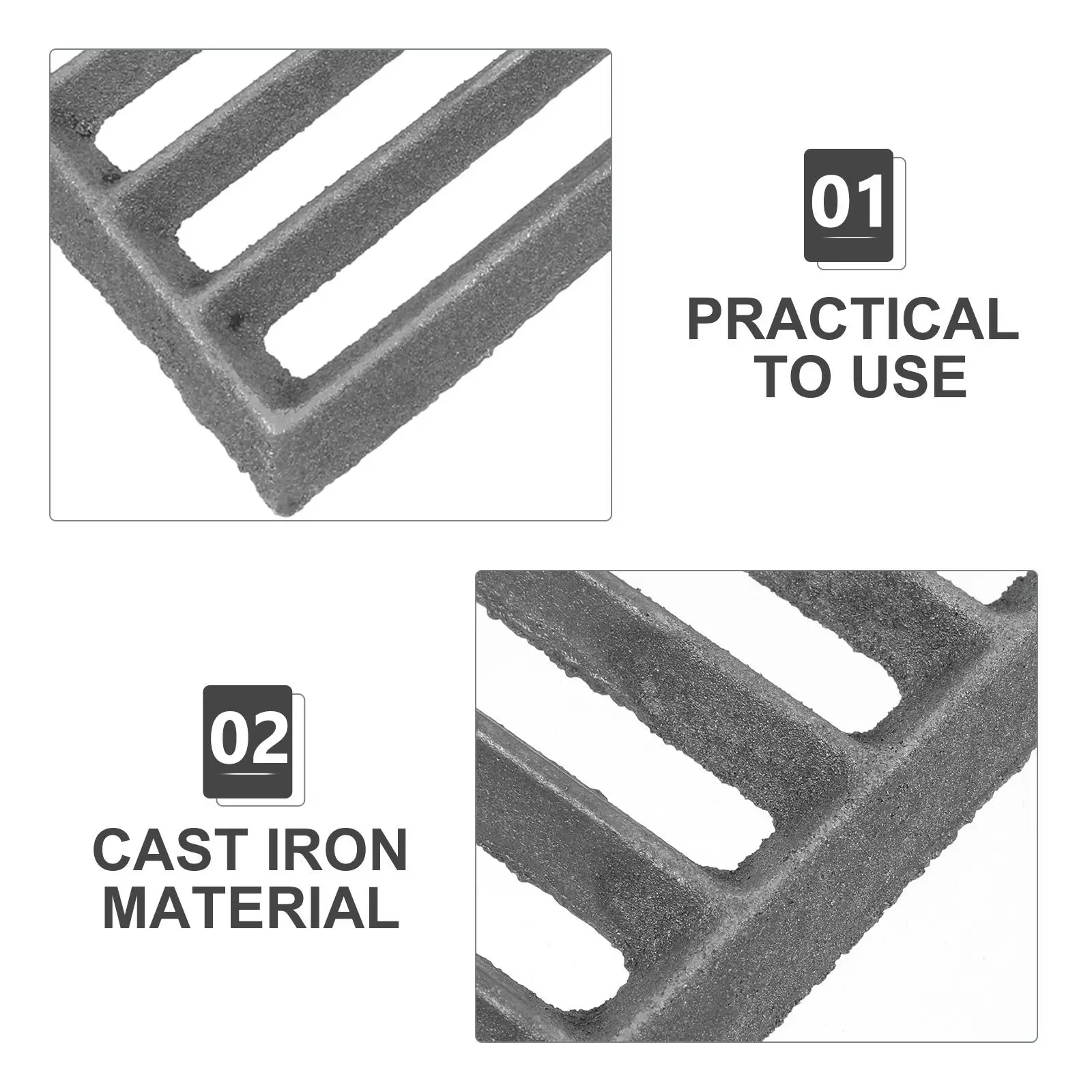 Cast Iron Rectangular Fire Grate Heavy Duty Bbq Grill Replacement Charcoal Plate Bottom Grill Parts for Fire Pit - view 4
