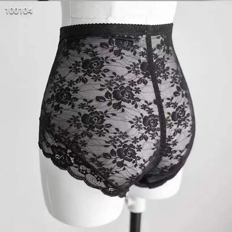 Korea Ultra-thin Lace Panties Women Seamless Hip Wrap Sexy Medium High Waist Body Shaping Tucking Flat Angle Female Underwear