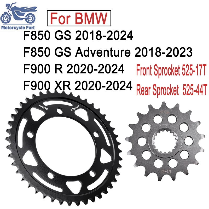 

Motorcycle Front Rear Sprockets 20CrMnTi For BMW F850GS F 850 GS Adventure F900R F900XR 19 2020 2021 2022 2023 2024 44T/17T 525